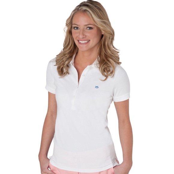 Southern Tide Tops - Southern Tide White Skip Jack Polo-2 NWT